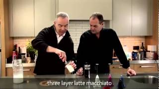 aerolatte  milk frother makes three layer caffè latte macchiato [upl. by Anirazc201]