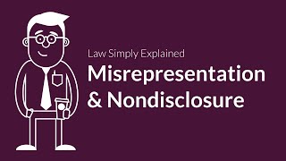 Misrepresentation and Nondisclosure  Contracts  Defenses amp Excuses [upl. by Eiramlirpa]