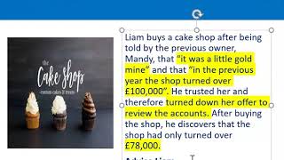 How to apply misrepresentation Liam cupcake scenario [upl. by Hake]