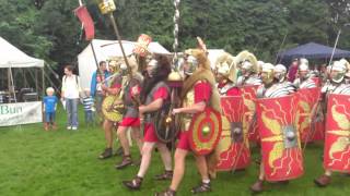 Roman Reenactment at the Amphitheatre in Caerleon Marching In [upl. by Yr]